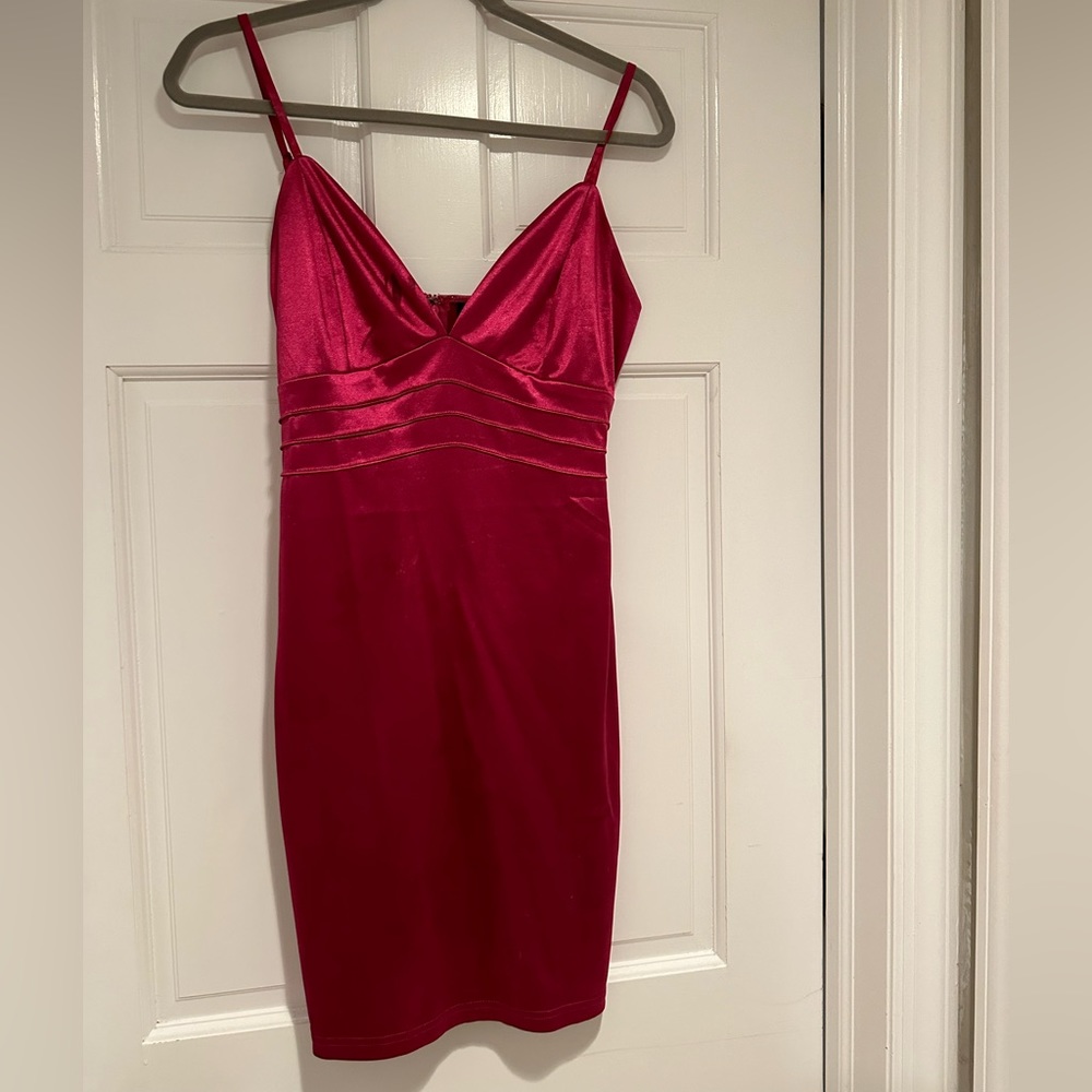 Hot pink mini dress
